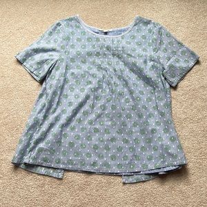 White Stuff blue and white floral polka dot top size US8/UK 12